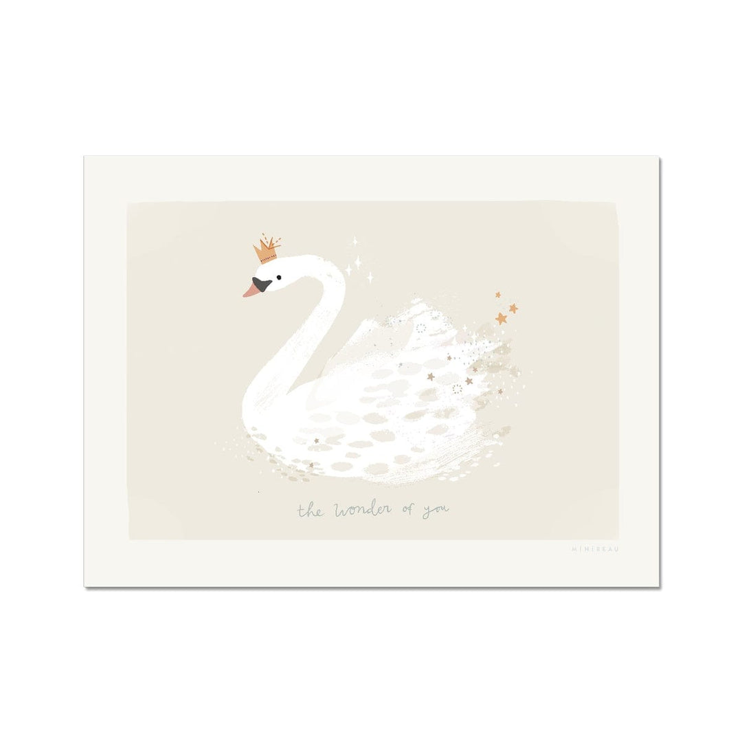 Minibeau - Art Print - The Wonder of You Swan - Soft Beige