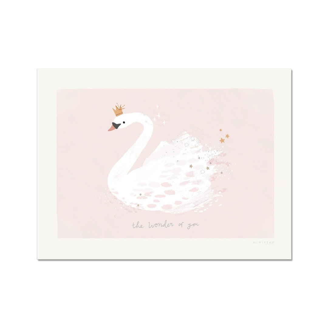 Minibeau - Art Print - The Wonder of You Swan - Soft Pink