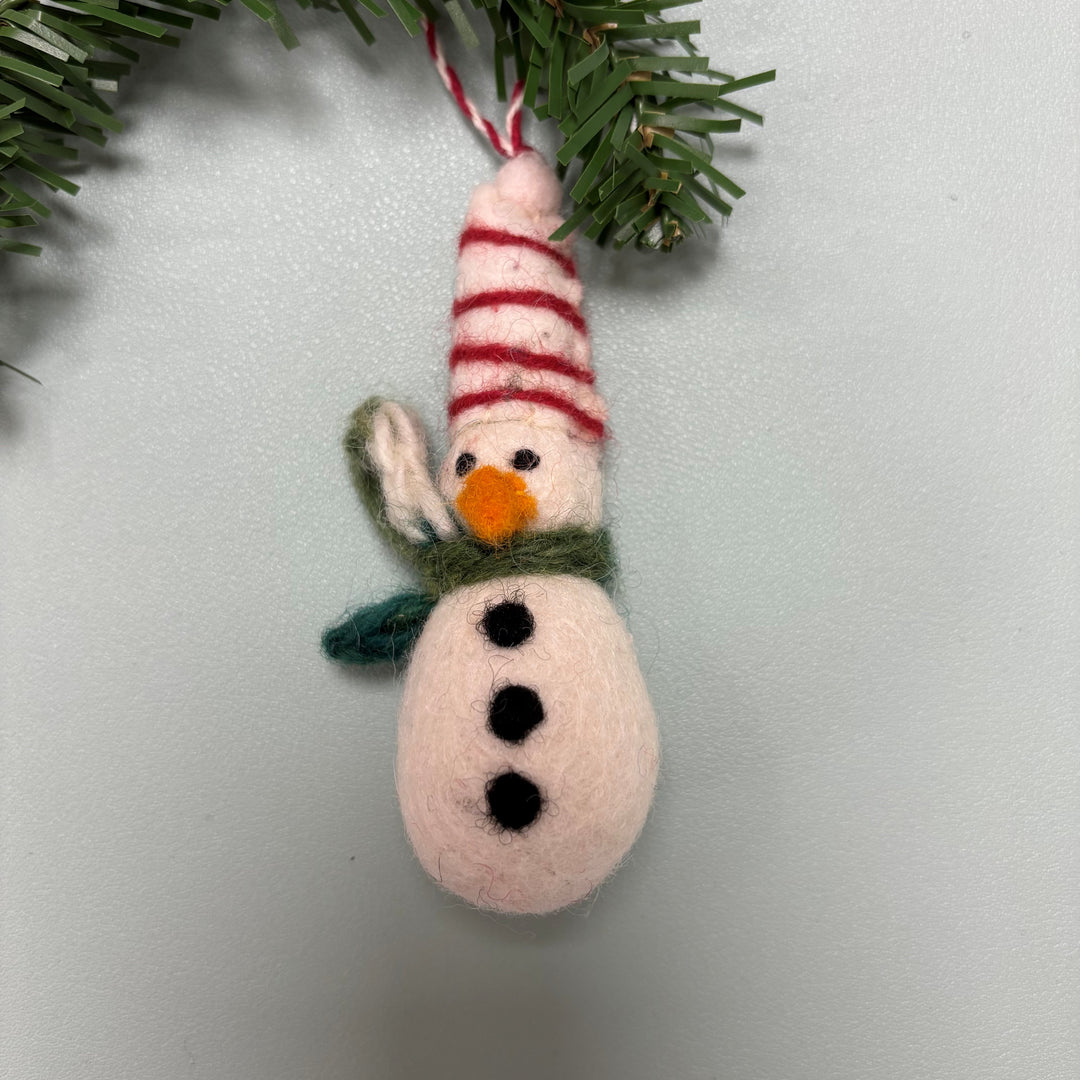 Fiona Walker - Christmas Decoration - Snowman with Knitted Scarf - Mabel & Fox