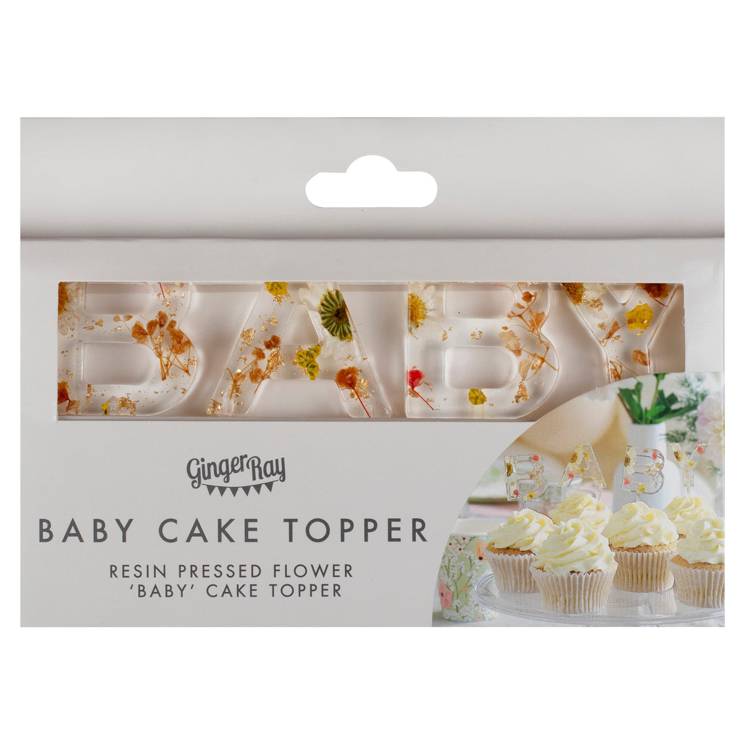 Ginger Ray - Pressed Flower Baby - Cake Topper