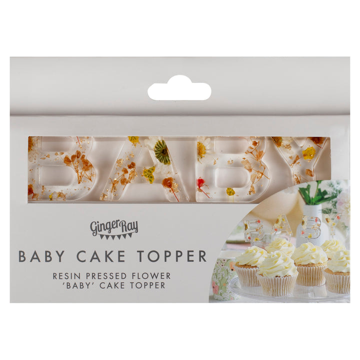 Ginger Ray - Pressed Flower Baby - Cake Topper