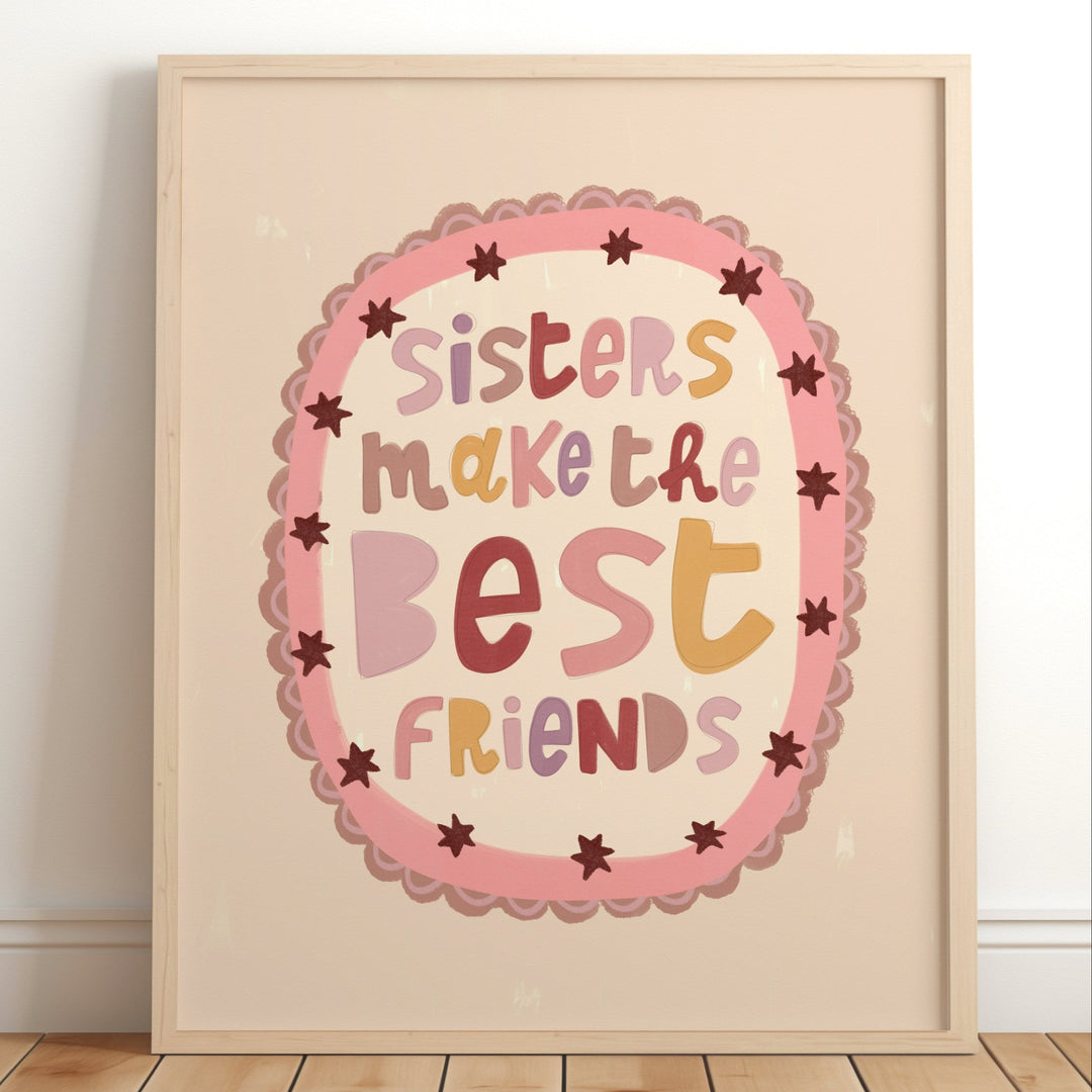 Lara & Kin - Art Print - Sisters Make The Best Friends - Exclusive to Mabel & Fox - Mabel & Fox