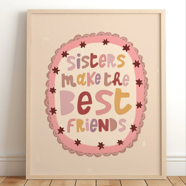 Lara & Kin - Art Print - Sisters Make The Best Friends - Exclusive to Mabel & Fox - Mabel & Fox