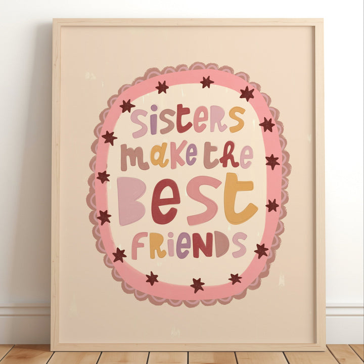 Lara & Kin - Art Print - Sisters Make The Best Friends - Exclusive to Mabel & Fox - Mabel & Fox