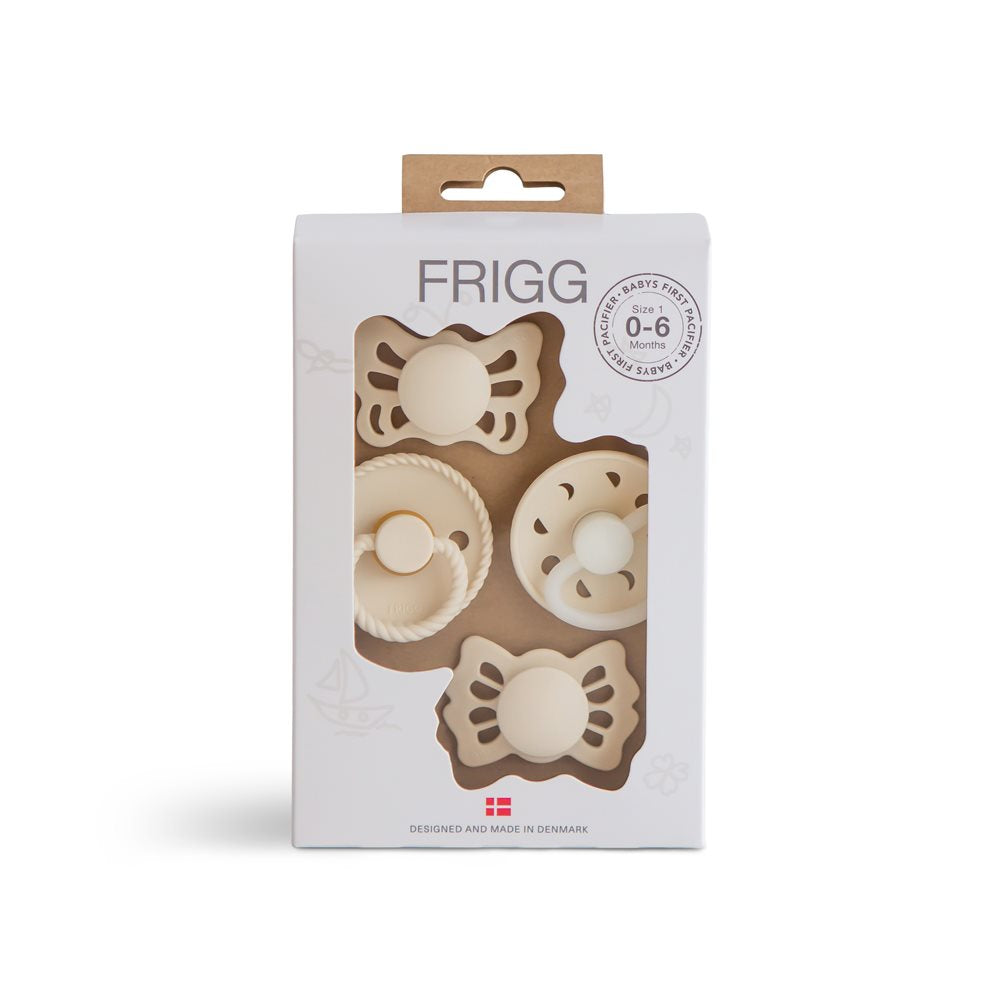 FRIGG - First Pacifier - Moonlight Sailing - Cream (4 Pack) - Mabel & Fox