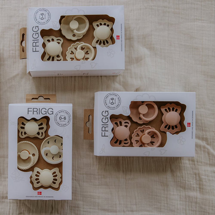 FRIGG - First Pacifier - Moonlight Sailing - Cream (4 Pack) - Mabel & Fox