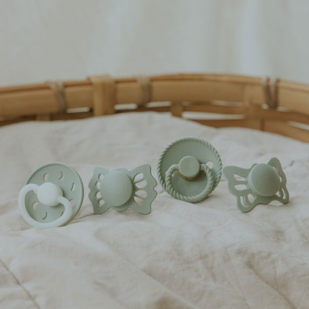 FRIGG - First Pacifier - Moonlight Sailing - Sage (4 Pack) - Mabel & Fox