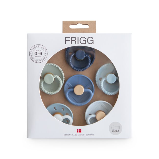 FRIGG - Pacifier -  Endless Sea - Size 1 (6 Pack) - Mabel & Fox