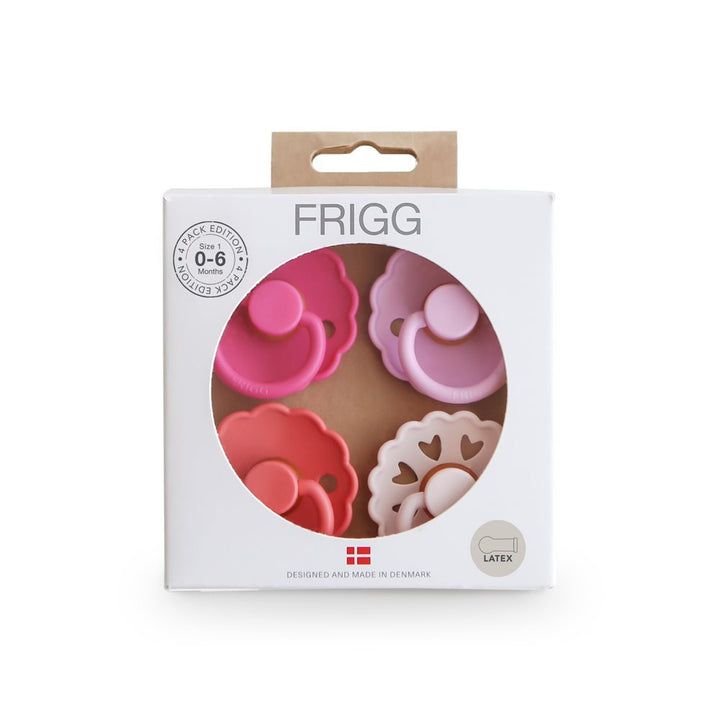 FRIGG - Pacifier - Rosy Romance - Size 1 (4 Pack) - Mabel & Fox
