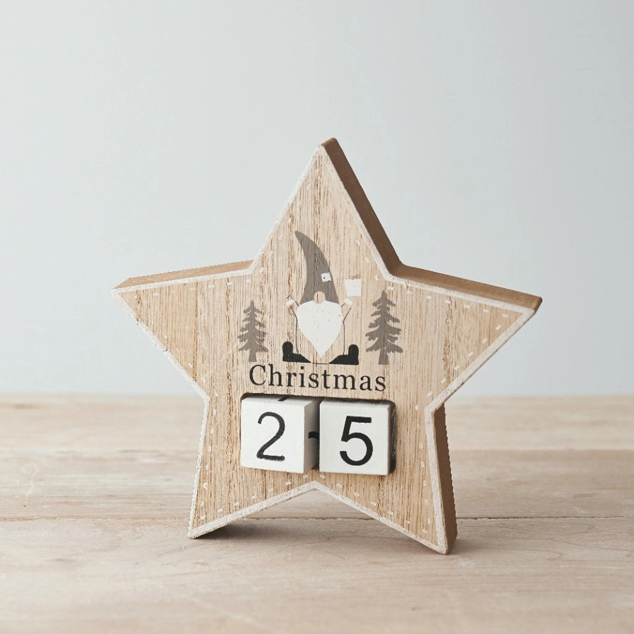 Gainsborough Giftware - Star Christmas Countdown Block - Mabel & Fox