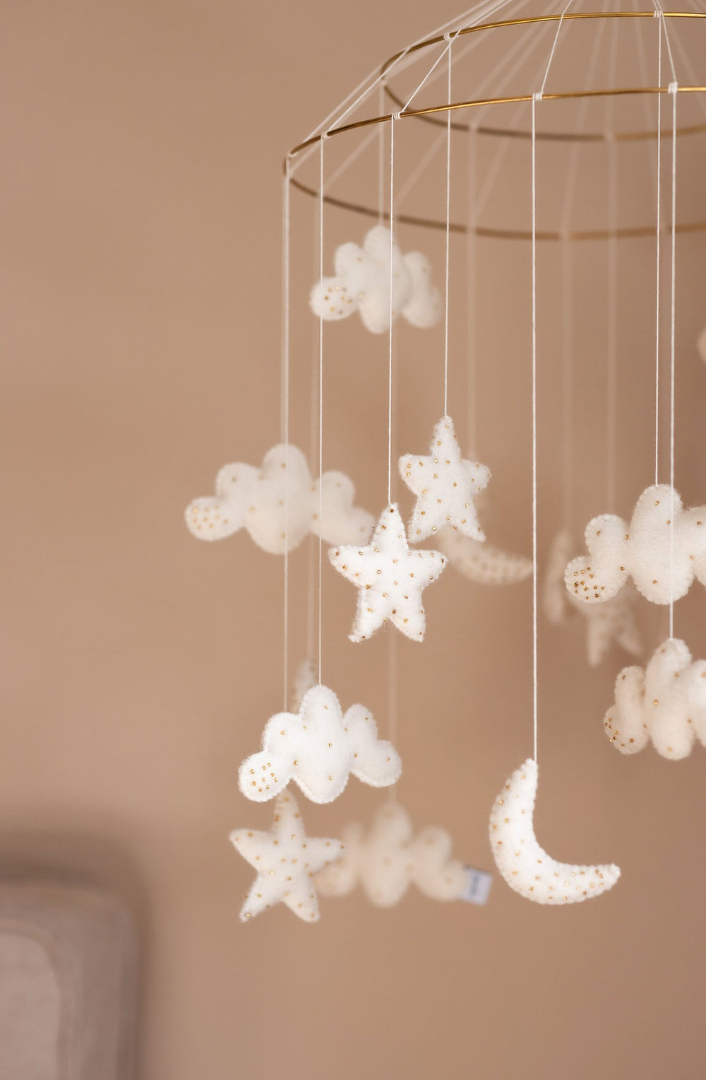 Gamcha - Baby Cot Mobile - Night Sky - White - Mabel & Fox