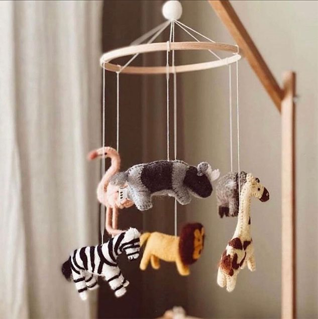 Gamcha - Baby Cot Mobile - Safari Jungle - Mabel & Fox