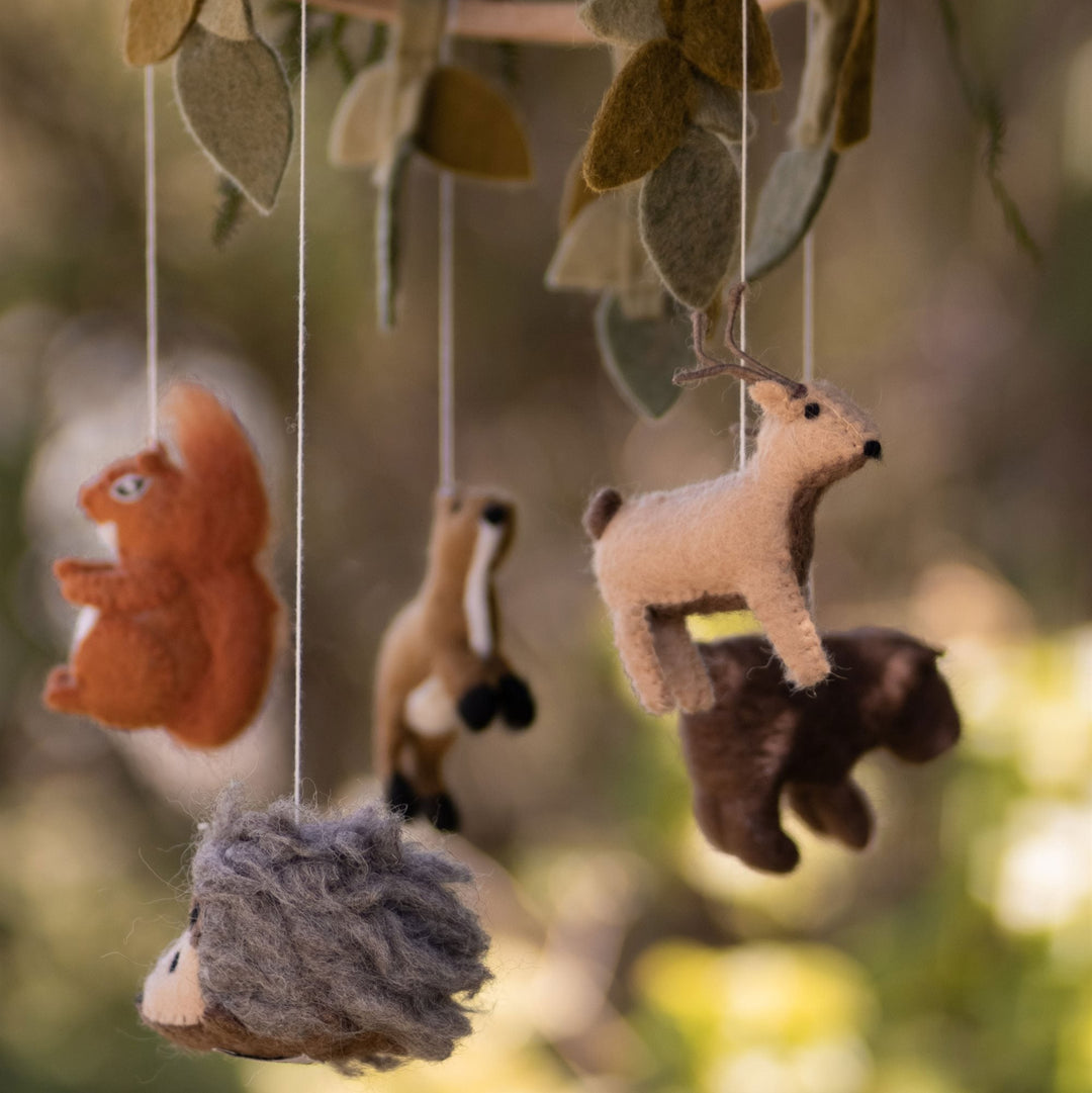 Gamcha - Baby Cot Mobile - Woodland & Leaves - Mabel & Fox
