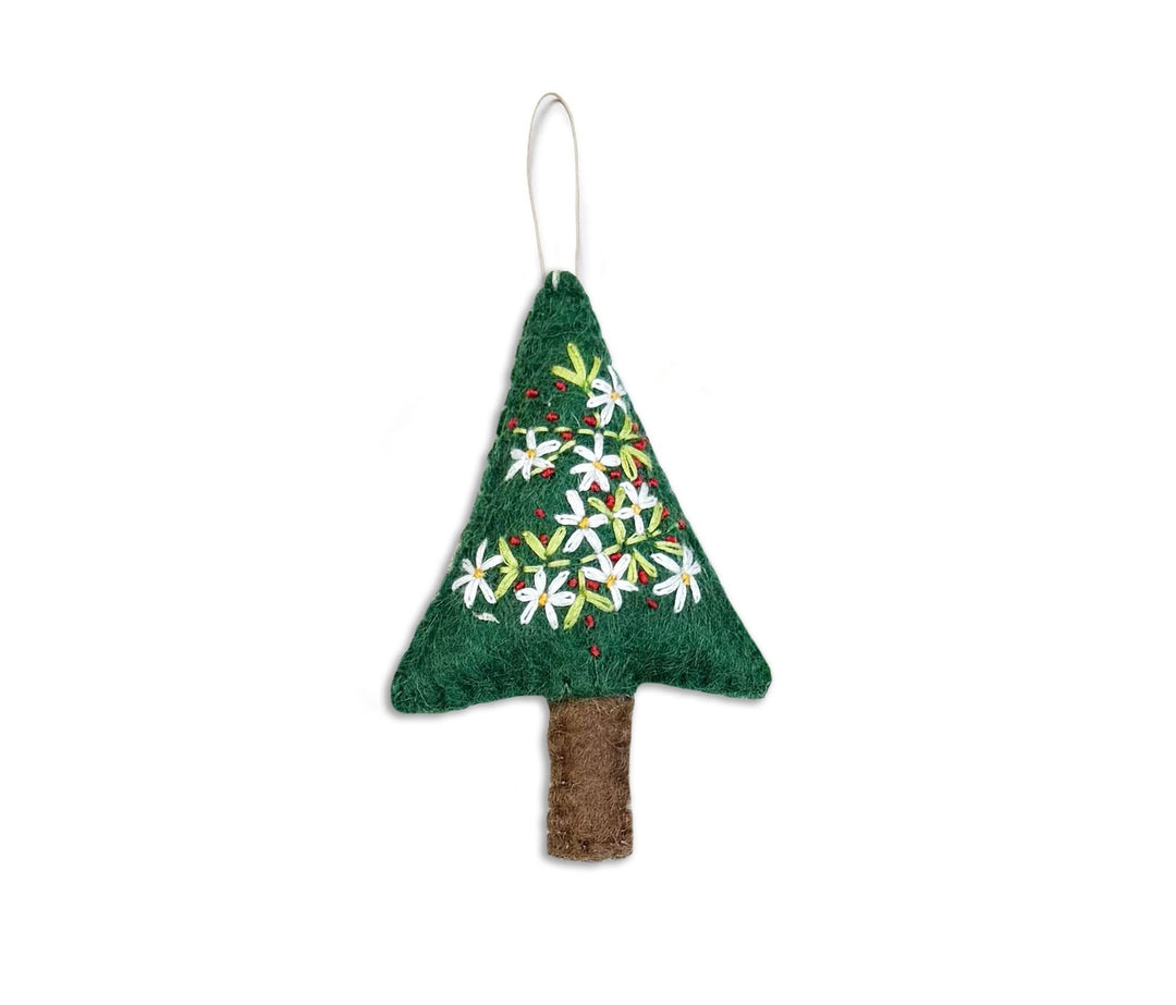 Gamcha - Handmade Christmas Decoration - Embroidered Tree - Mabel & Fox