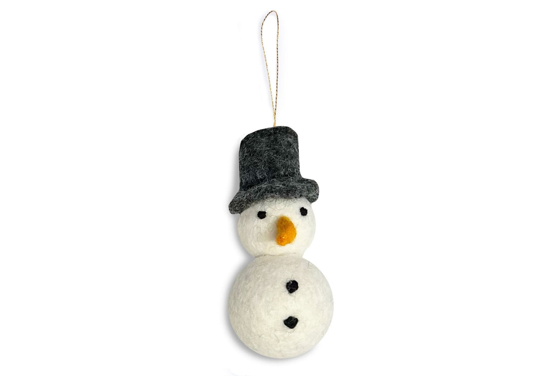 Gamcha - Handmade Christmas Decoration - Snowman With Hat - Mabel & Fox