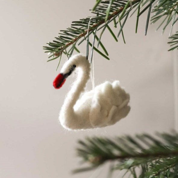 Gamcha - Handmade Christmas Decoration - Swan - Mabel & Fox