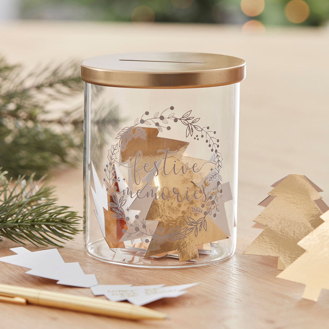 Ginger Ray - Festive Memory Jar with Gold Tree Notelets - Mabel & Fox