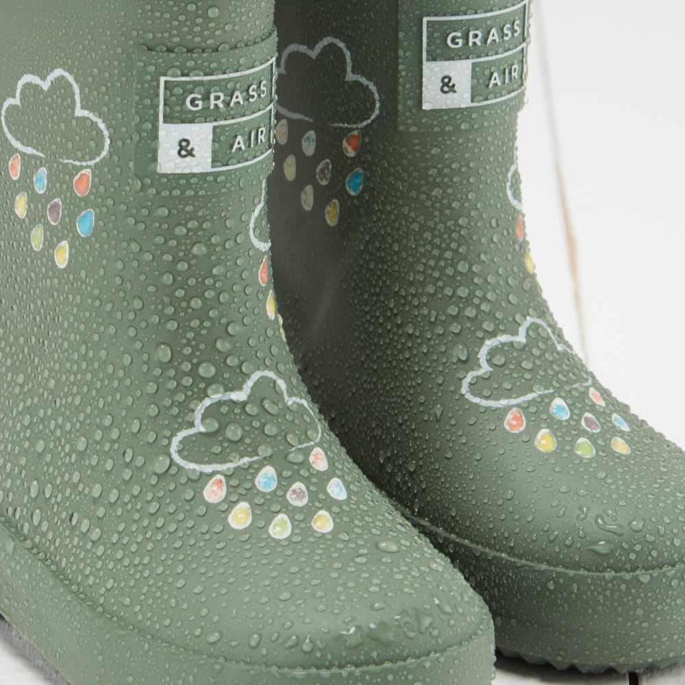 Grass & Air - Colour-Changing Cloud Wellies - Khaki - Mabel & Fox