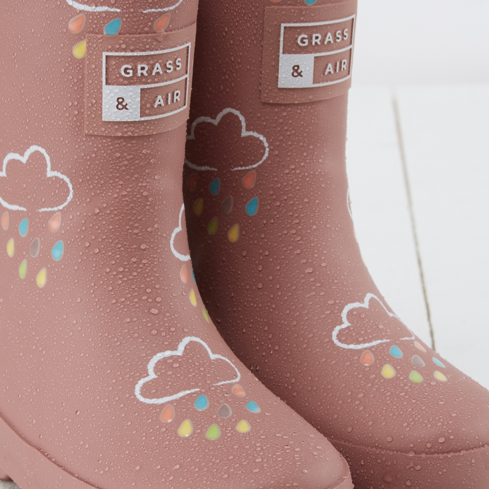 Grass & Air - Colour-Changing Cloud Wellies - Rose - Mabel & Fox