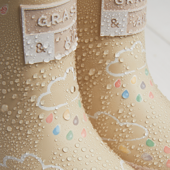 Grass & Air - Colour-Changing Cloud Wellies - Stone - Mabel & Fox