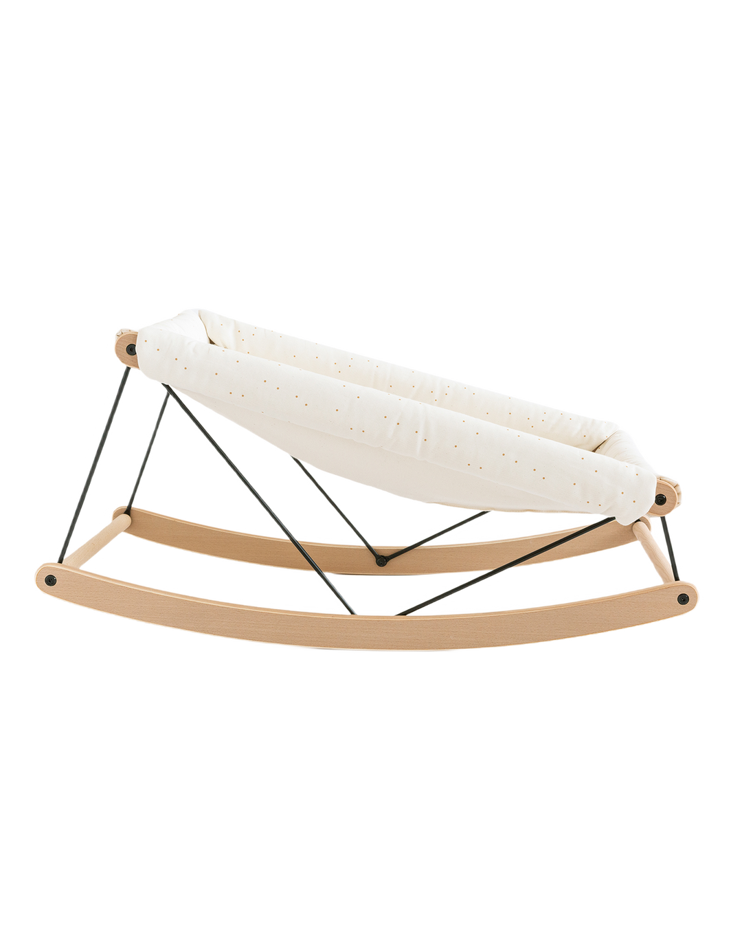 Nobodinoz - Growing Green Baby Bouncer - Natural Honey Sweet Dots