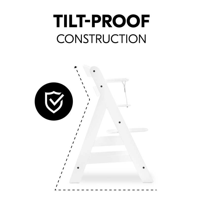 Hauck - Alpha+ Wooden Highchair - White - Mabel & Fox