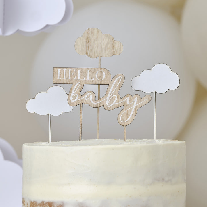 Ginger Ray - Hello Baby Clouds - Cake Topper