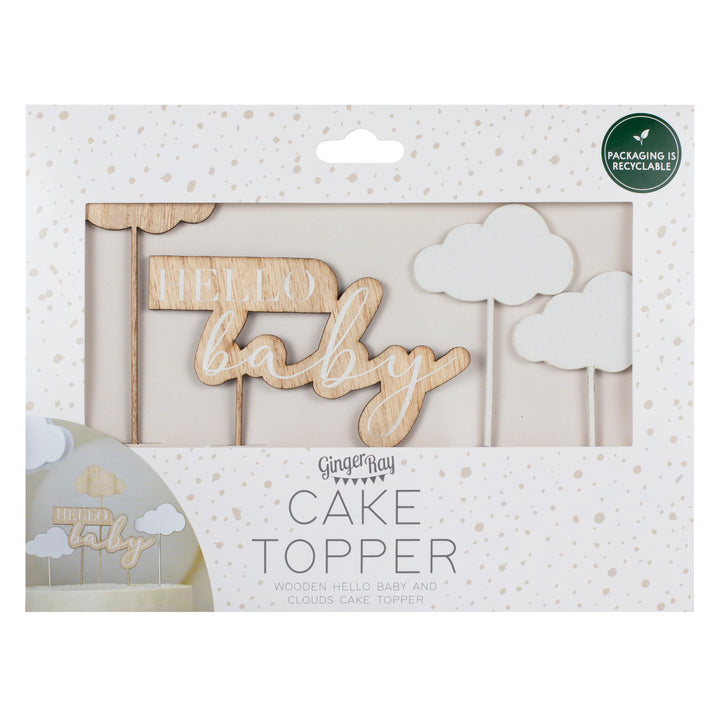 Ginger Ray - Hello Baby Clouds - Cake Topper