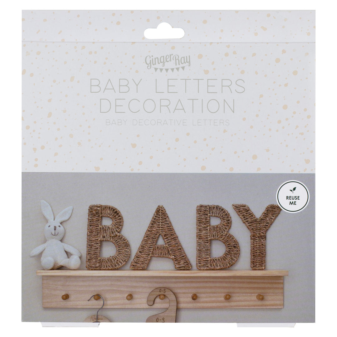 Ginger Ray - Wicker Nursery Decoration - Baby Sign