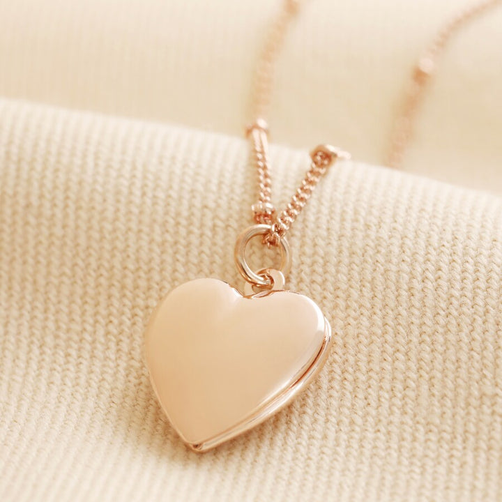 Lisa Angel - Heart Locket Necklace - Rose Gold