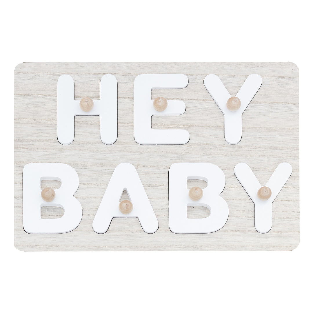 Ginger Ray - Hey Baby Wooden Puzzle - Baby Shower Guest Book