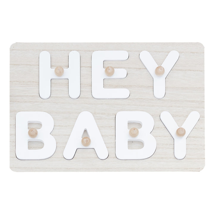 Ginger Ray - Hey Baby Wooden Puzzle - Baby Shower Guest Book