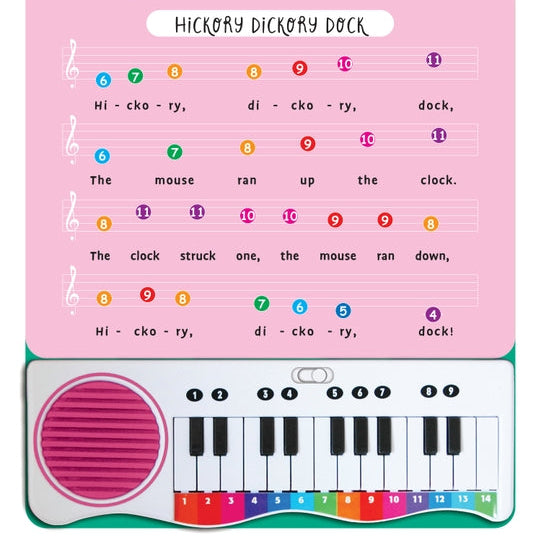 Hickory Dickory Dock – Colour-Coded Nursery Rhyme Piano Book - Mabel & Fox