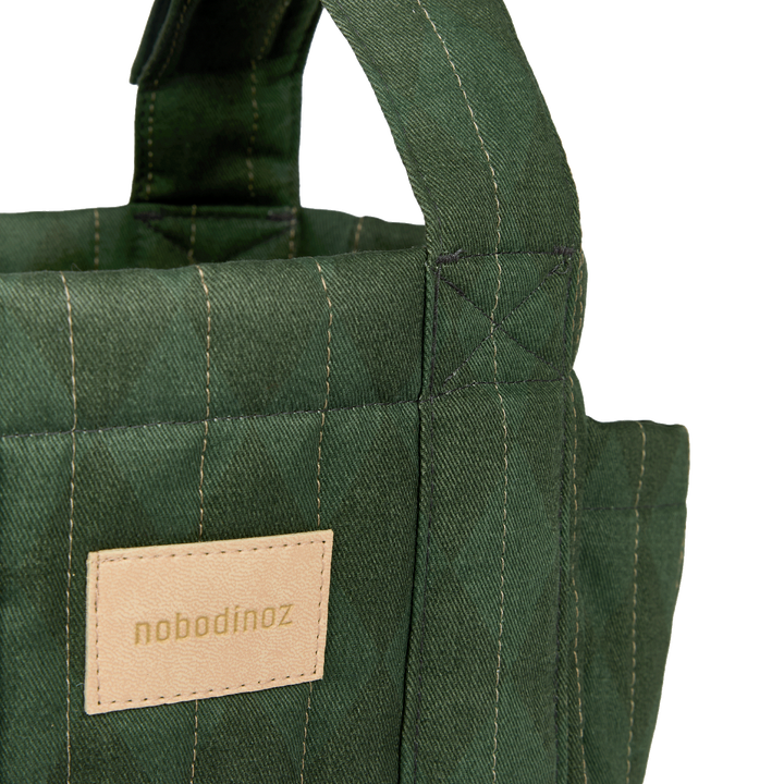 Nobodinoz – Hyde Park Stroller Organiser – Forest Green Diamonds - Mabel & Fox