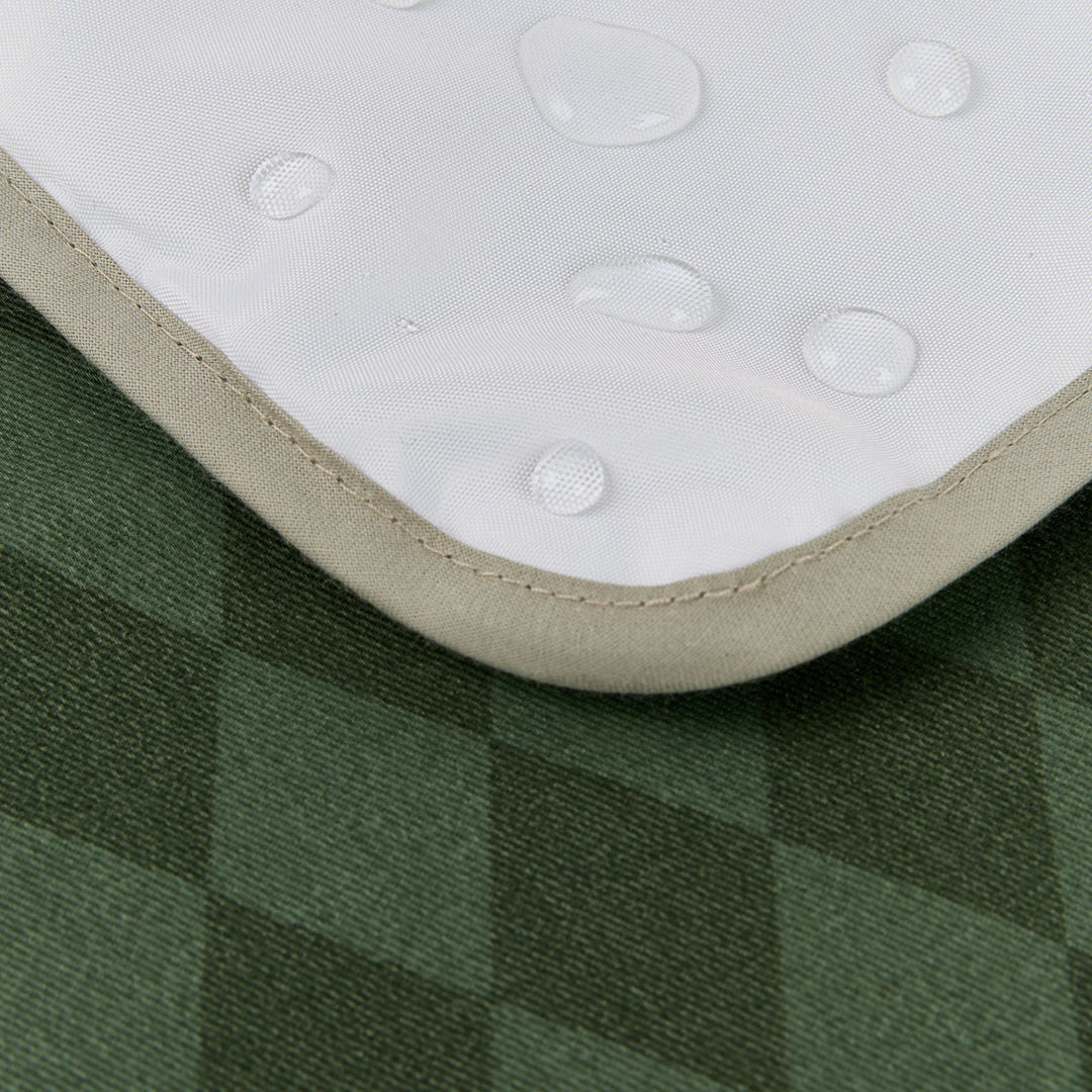 Nobodinoz – Hyde Park Waterproof Changing Pad – Forest Green Diamonds - Mabel & Fox