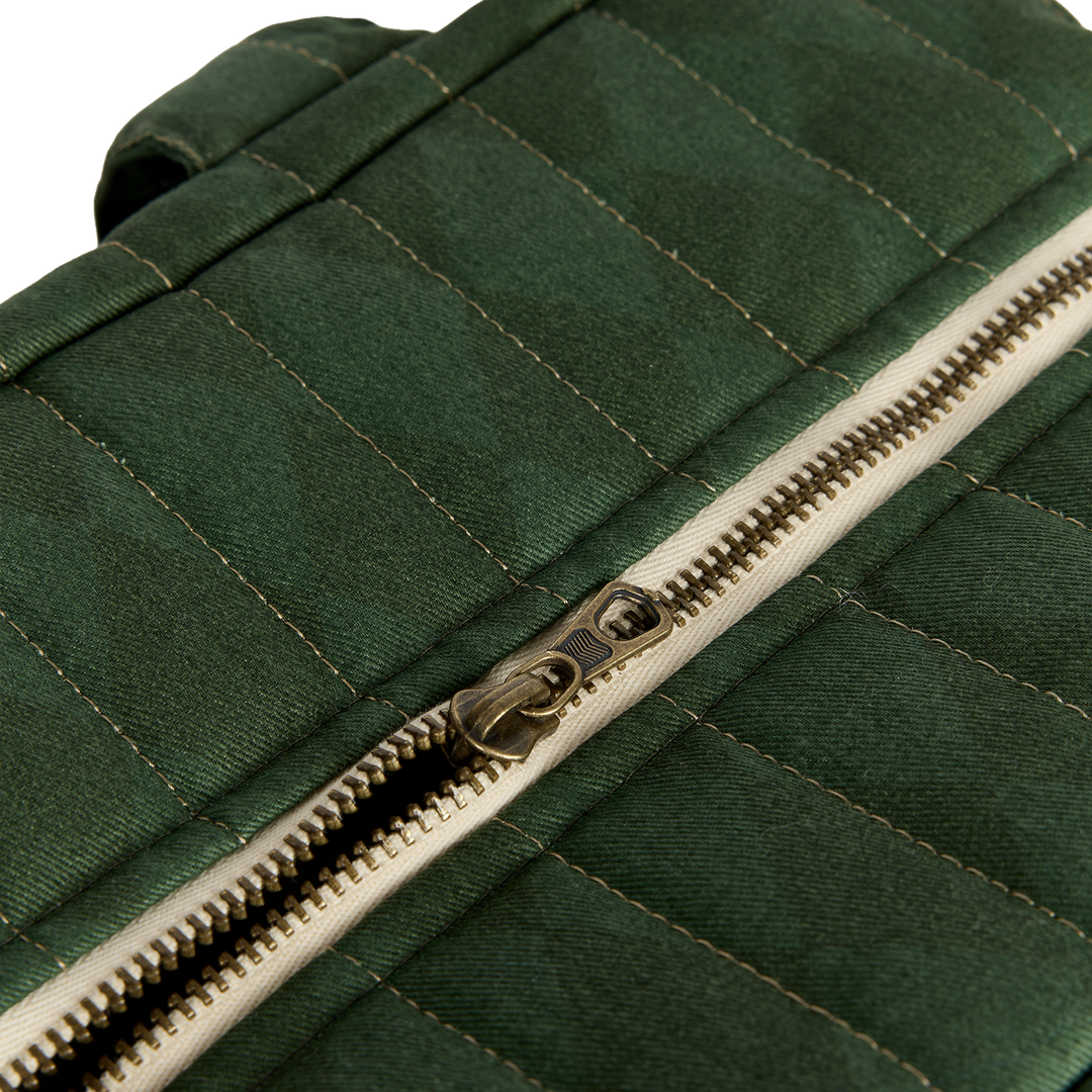 Nobodinoz – Hyde Park Waterproof Stroller Bag – Forest Green Diamonds - Mabel & Fox
