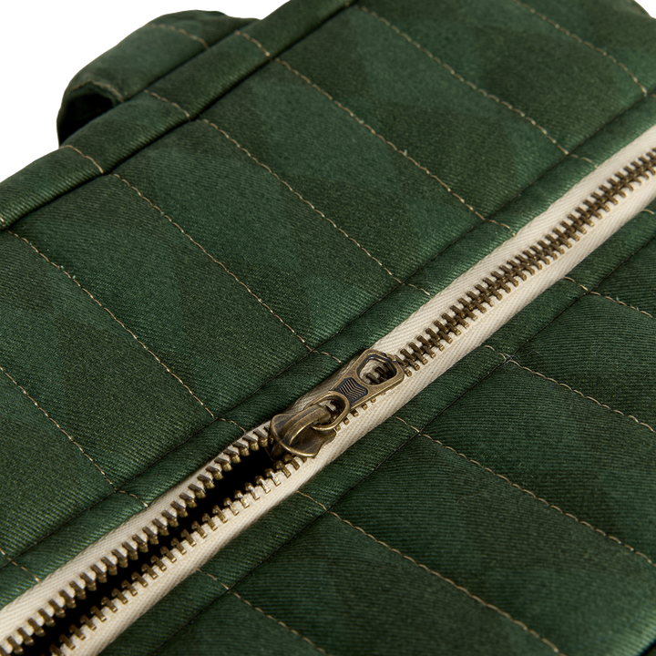 Nobodinoz – Hyde Park Waterproof Stroller Bag – Forest Green Diamonds - Mabel & Fox