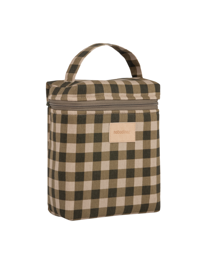 Nobodinoz-Hyde Park Insulated Baby Bottle And Lunch Bag- Green Checks