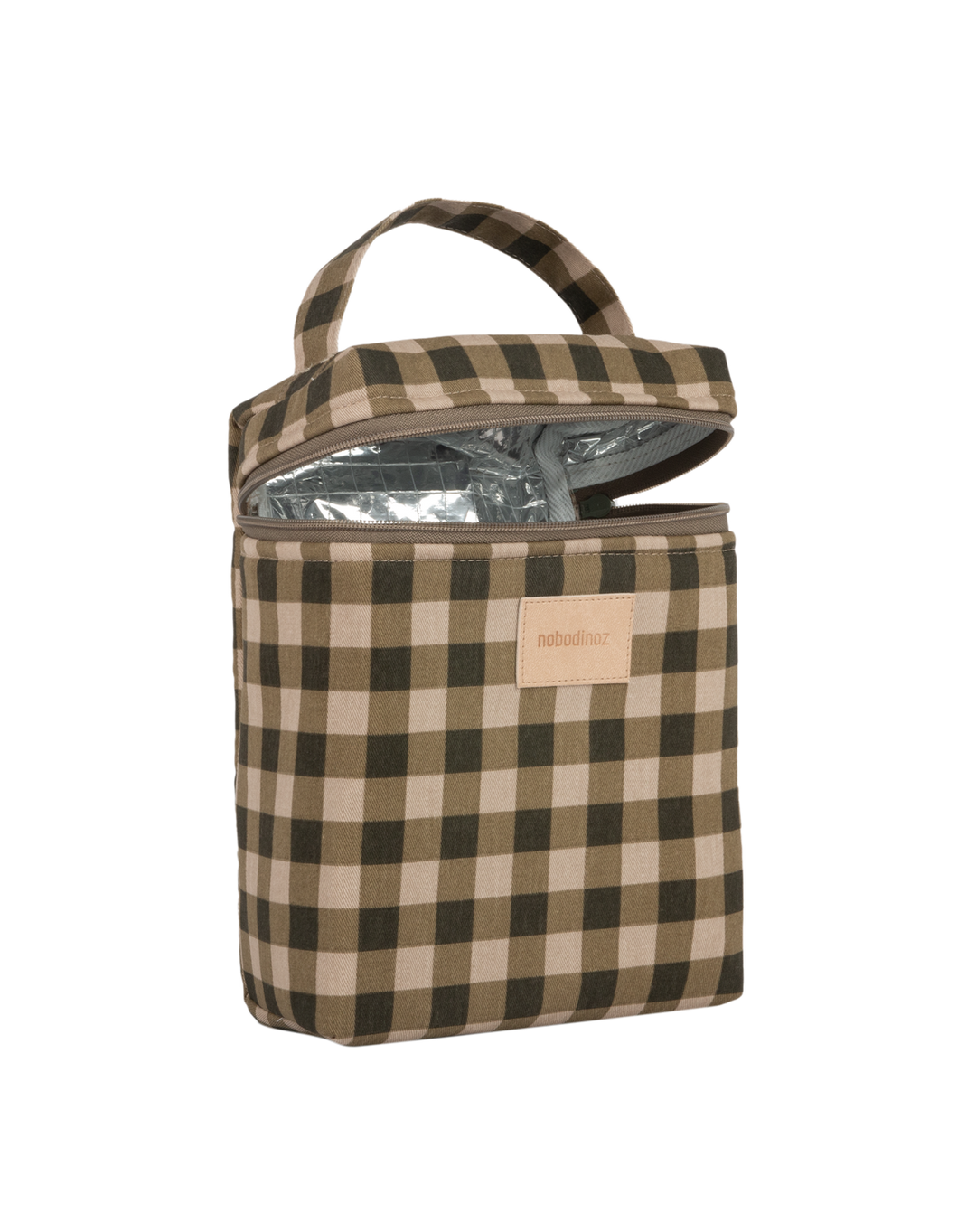 Nobodinoz-Hyde Park Insulated Baby Bottle And Lunch Bag- Green Checks