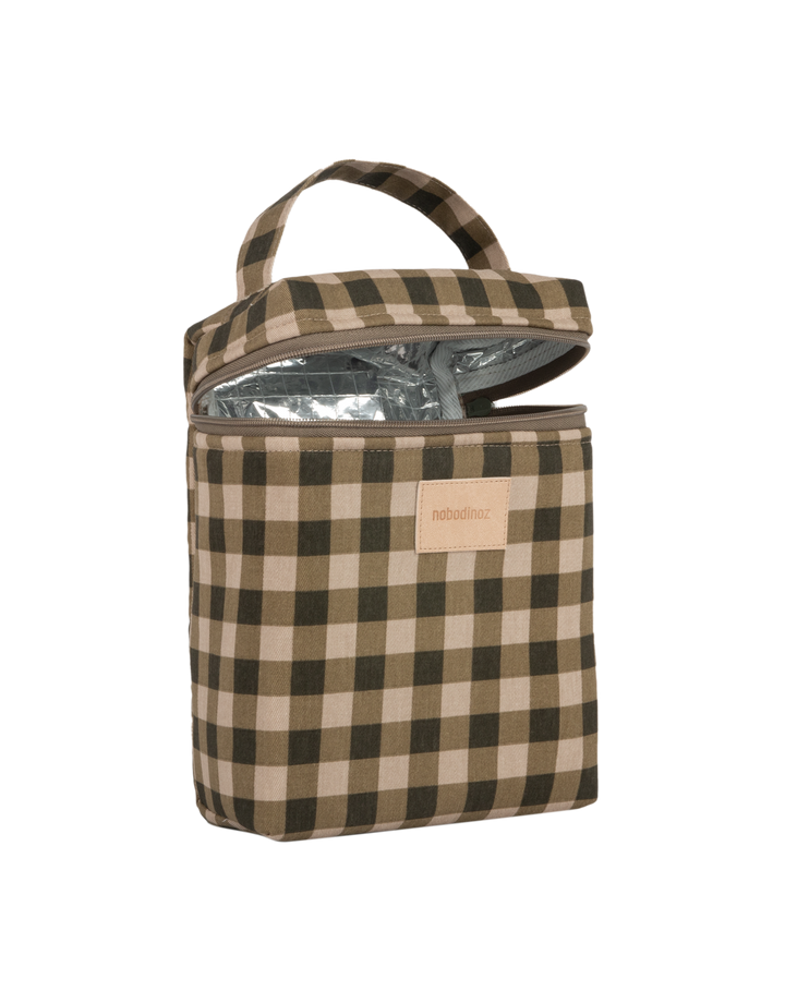 Nobodinoz-Hyde Park Insulated Baby Bottle And Lunch Bag- Green Checks