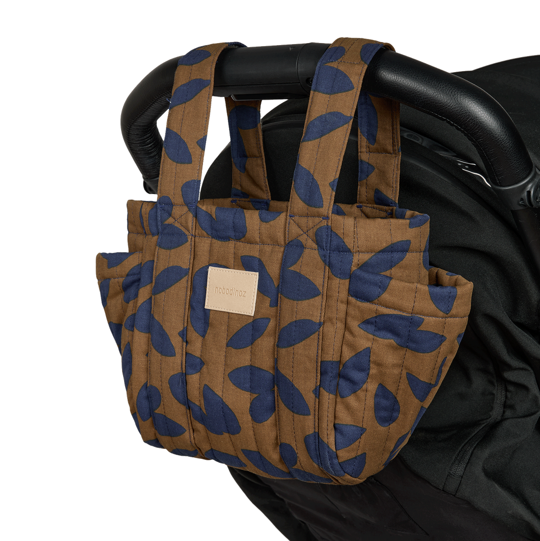 Nobodinoz - Hyde Park Stroller Organiser - Blue Leaves