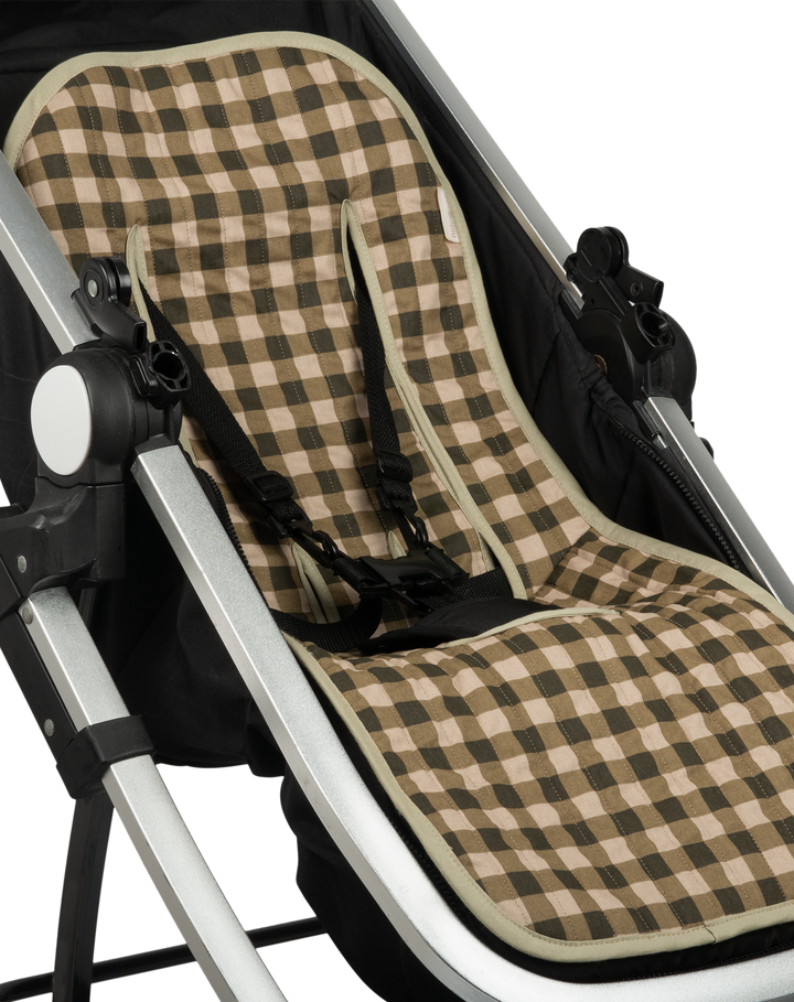 Nobodinoz- Hyde Park - Universal Stroller Pad- Green Checks