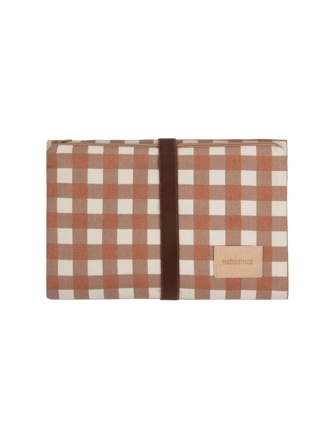 Nobodinoz-Hyde Park Waterproof Changing Pad- Terracotta Checks