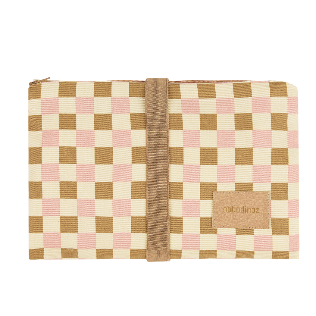 Nobodinoz- Hyde Park Waterproof Changing Pad - Yellow Pink Mosaic - Mabel & Fox