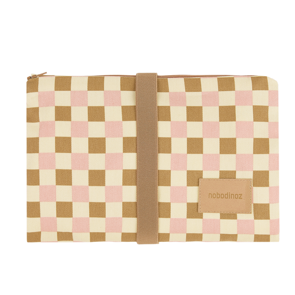 Nobodinoz- Hyde Park Waterproof Changing Pad - Yellow Pink Mosaic - Mabel & Fox