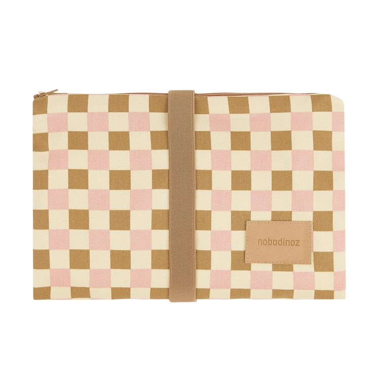 Nobodinoz- Hyde Park Waterproof Changing Pad - Yellow Pink Mosaic - Mabel & Fox