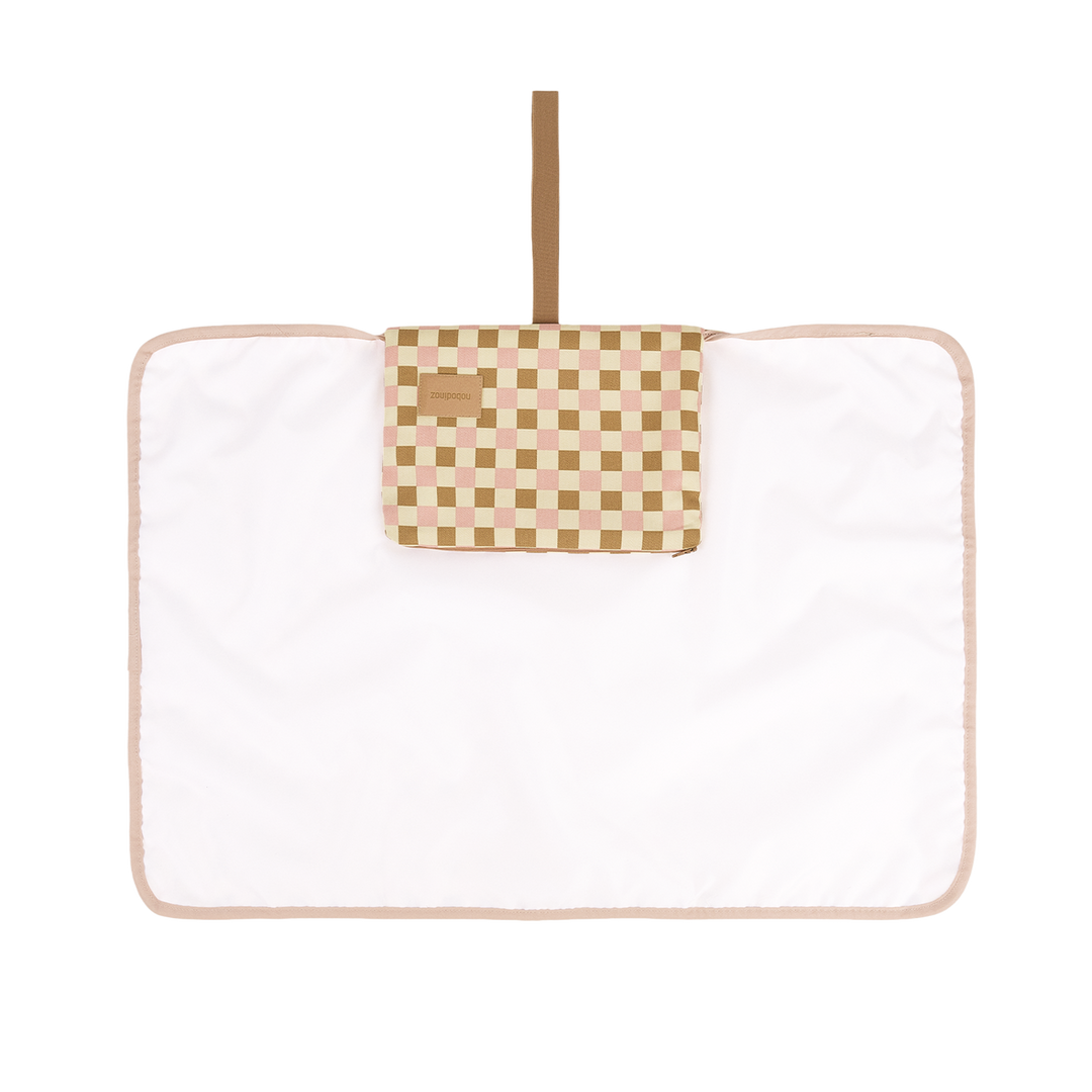 Nobodinoz- Hyde Park Waterproof Changing Pad - Yellow Pink Mosaic - Mabel & Fox