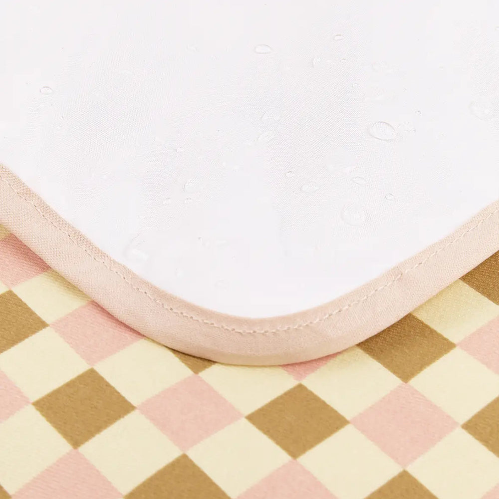 Nobodinoz- Hyde Park Waterproof Changing Pad - Yellow Pink Mosaic - Mabel & Fox