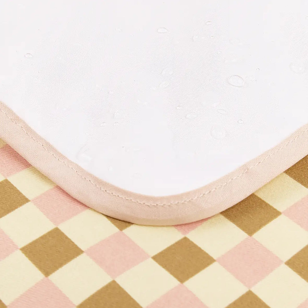 Nobodinoz- Hyde Park Waterproof Changing Pad - Yellow Pink Mosaic - Mabel & Fox