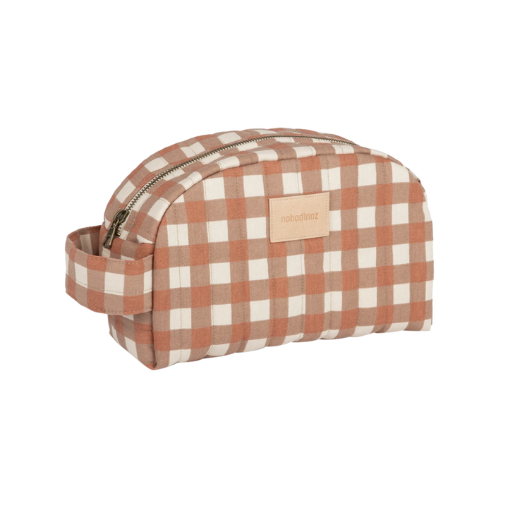 Nobodinoz-Hyde Park Vanity Case - Terracotta Checks